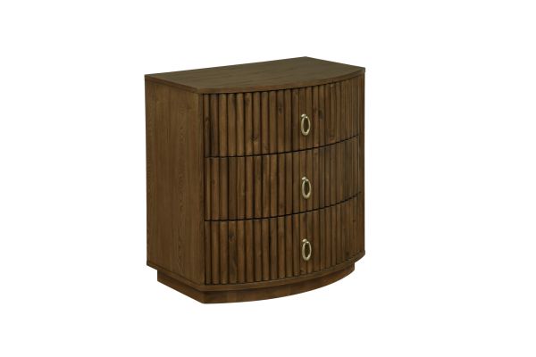 Ciarra Walnut 3 Drawer Nightstand