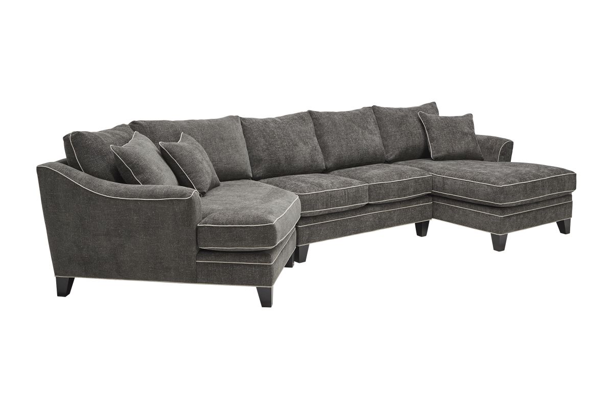 Demi Charcoal 3-Piece Sectional with Left Arm Facing Cuddler 3