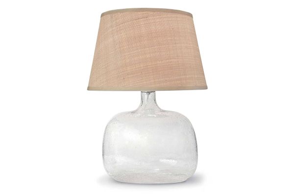 Seeded Oval Glass Table Lamp