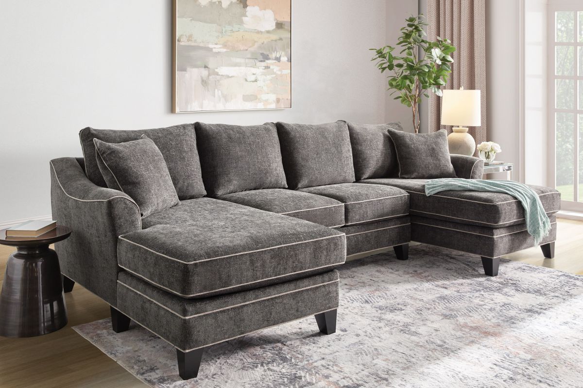 Demi Charcoal 3-Piece Dual Chaise Sectional 2
