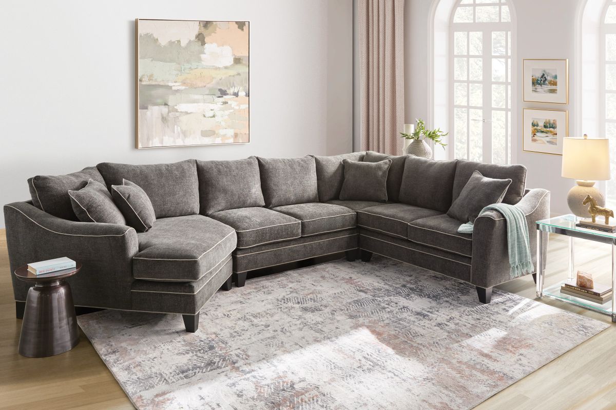 Demi Charcoal 4-Piece Sectional with Left Arm Facing Cuddler 2