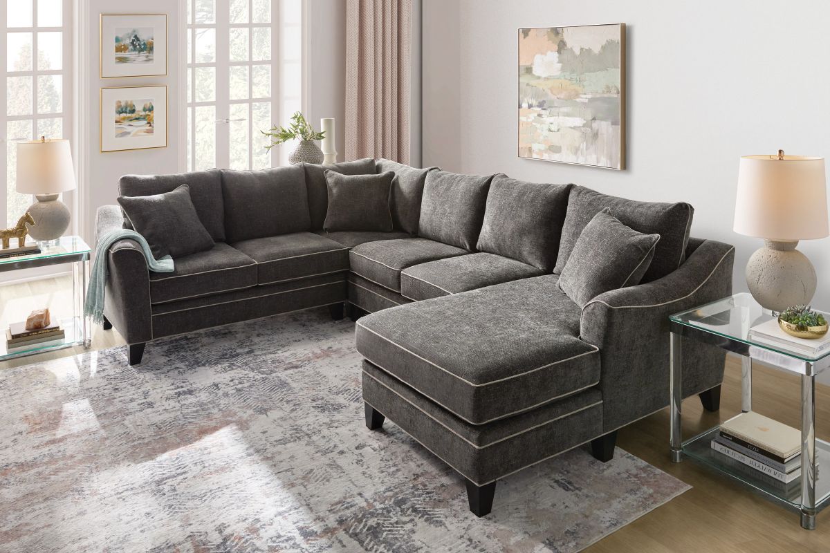 Demi Charcoal 4-Piece Sectional with Right Arm Facing Chaise 2