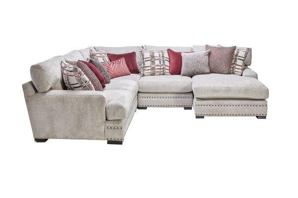Bulova Linen 4-Piece Sectional with Right Arm Facing Chaise