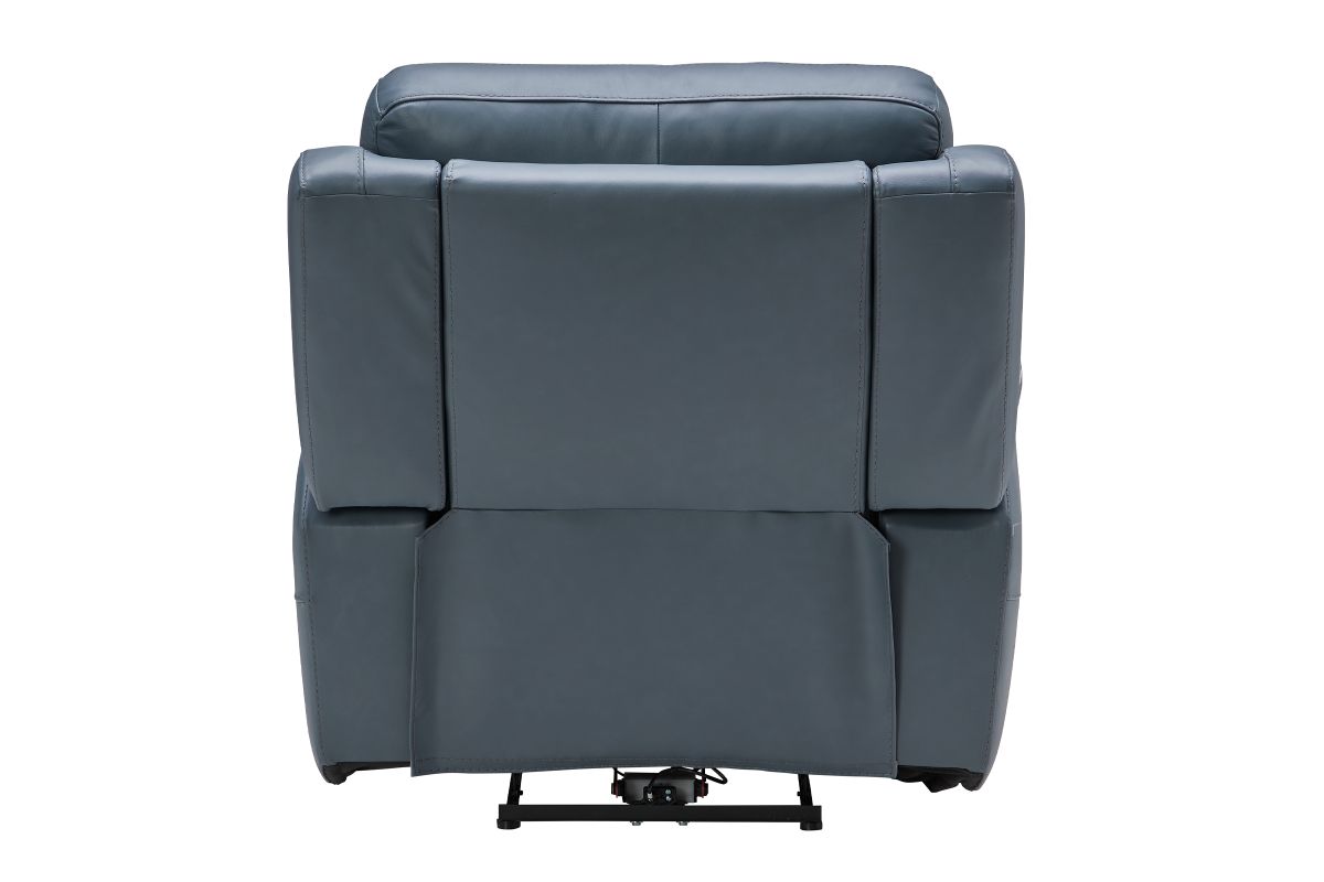 Stephen Blue Leather Triple Power Recliner  5