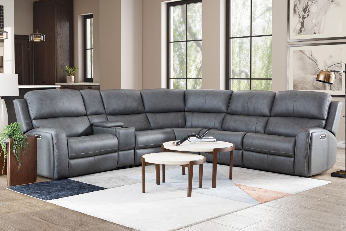 Linton by Flexsteel Grey 6-Piece Sectional  3