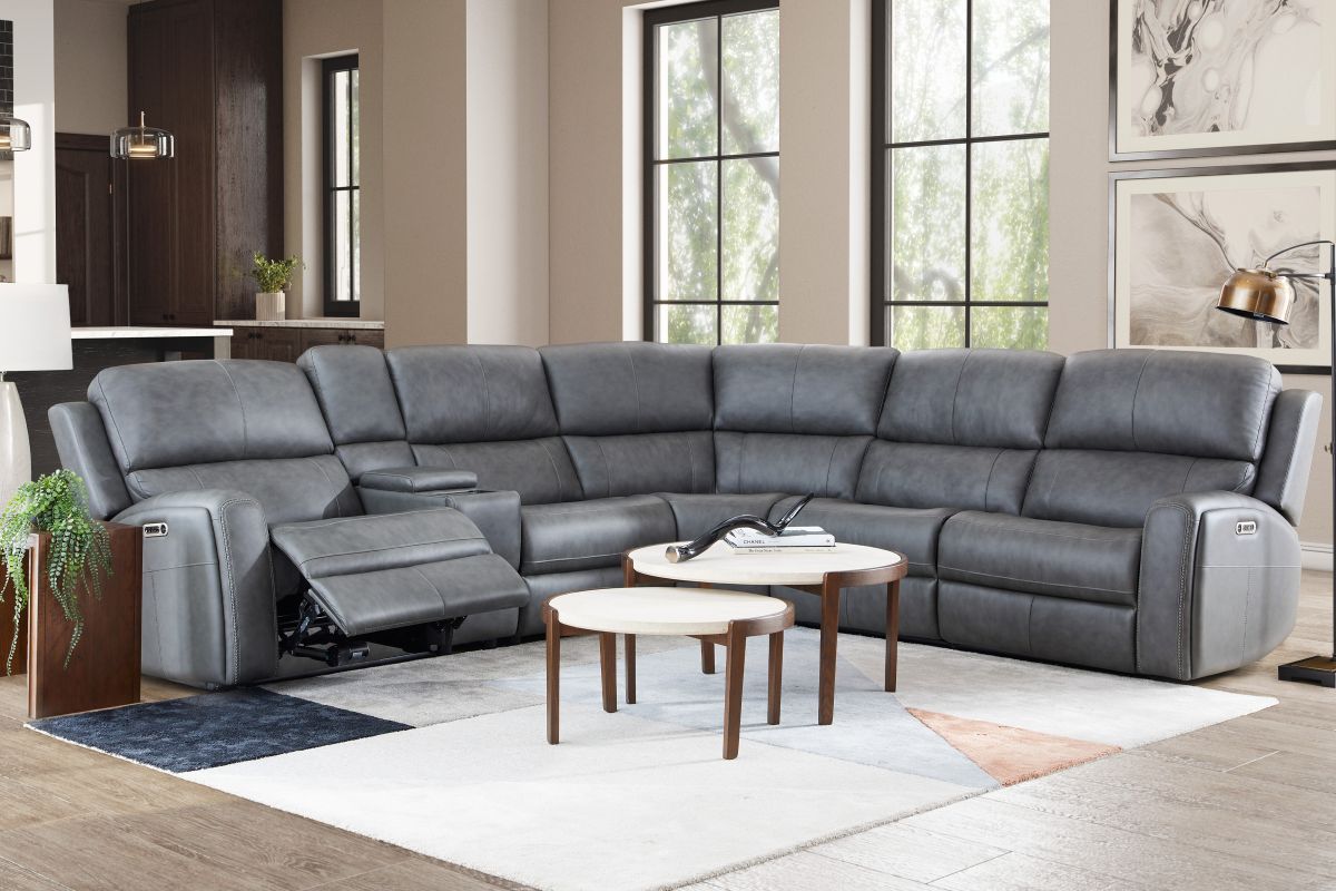 Linton by Flexsteel Grey 6-Piece Sectional  9