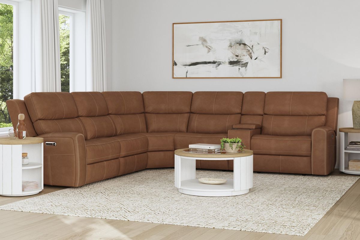 Linton by Flexsteel Caramel 6-Piece Sectional  2