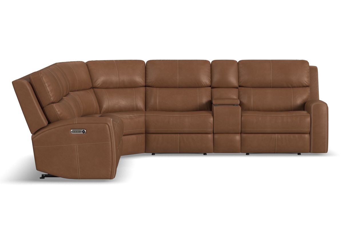 Linton by Flexsteel Caramel 6-Piece Sectional  3