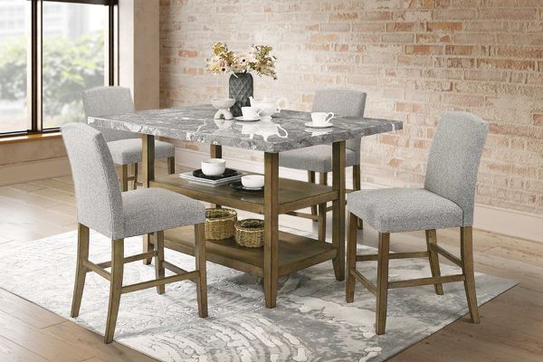 Dakota Counter Table + 4 Counter Chairs