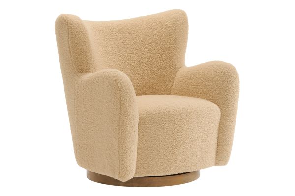 Montrose Wingback Sherpa Swivel Accent Chair