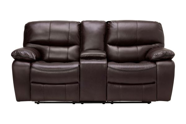 Lawson Brown Reclining Console Loveseat
