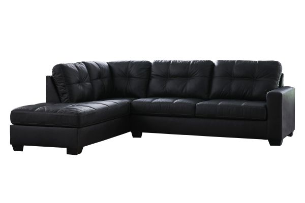 Henry Black 2-Piece Sectional with Left Arm Facing Chaise
