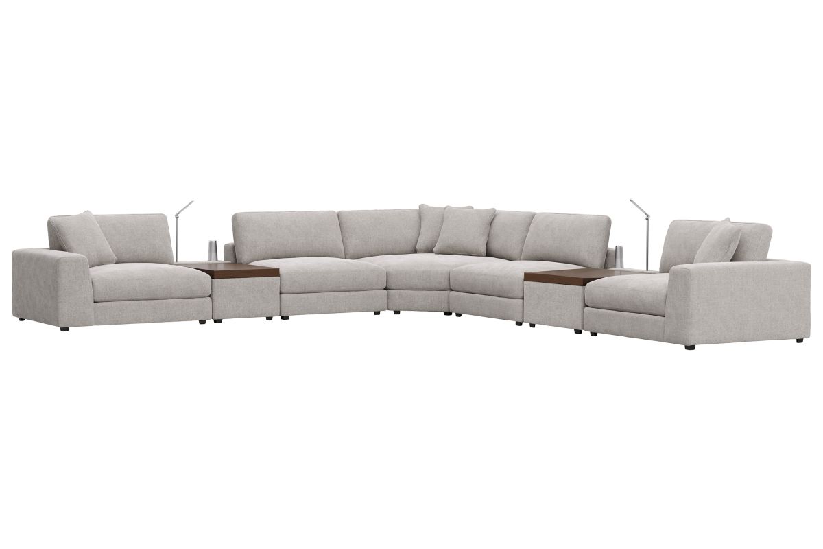 ModularThree Grey 7-Piece Sectional with 2 Media Consoles  3