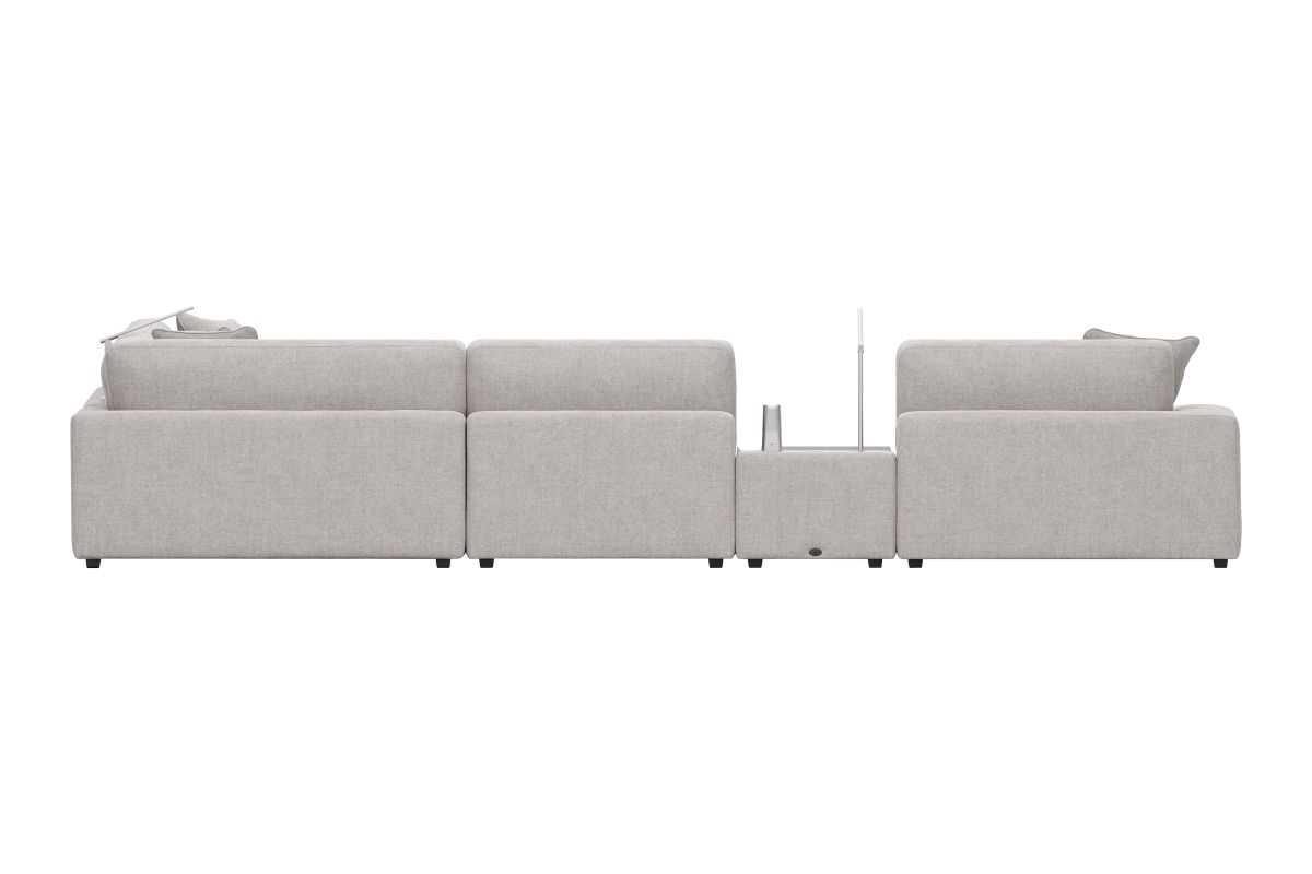 ModularThree Grey 7-Piece Sectional with 2 Media Consoles  5