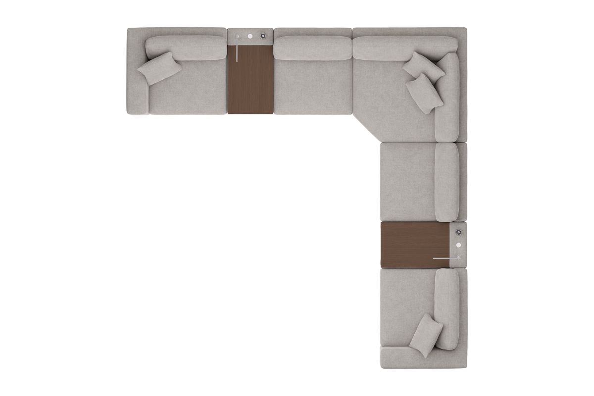 ModularThree Grey 7-Piece Sectional with 2 Media Consoles  6