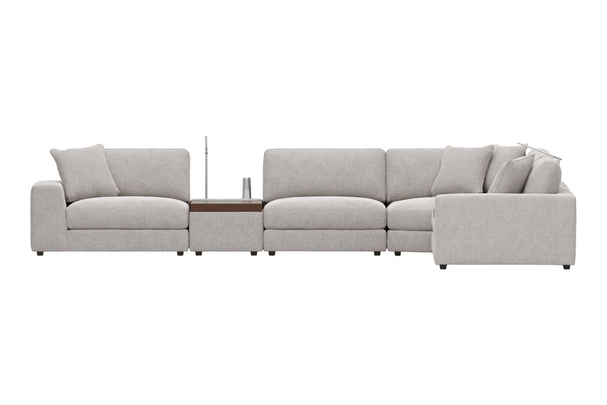 ModularThree Grey 7-Piece Sectional with 2 Media Consoles  4