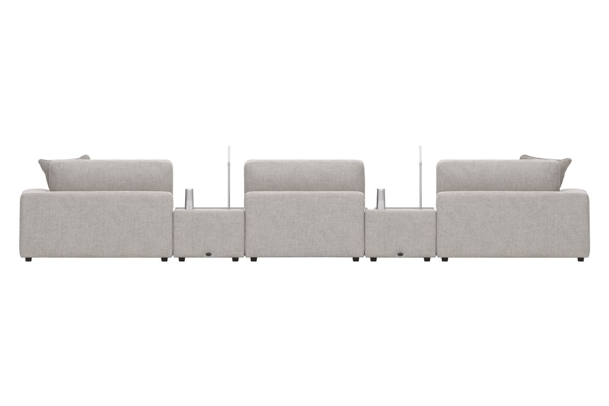 ModularThree Grey 5-Piece Theater Sectional with 2 Media Consoles 6