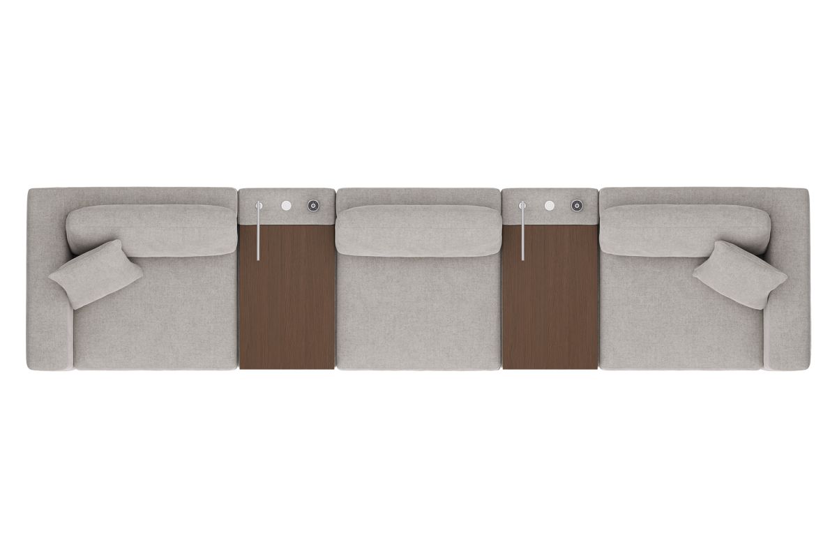 ModularThree Grey 5-Piece Theater Sectional with 2 Media Consoles 7