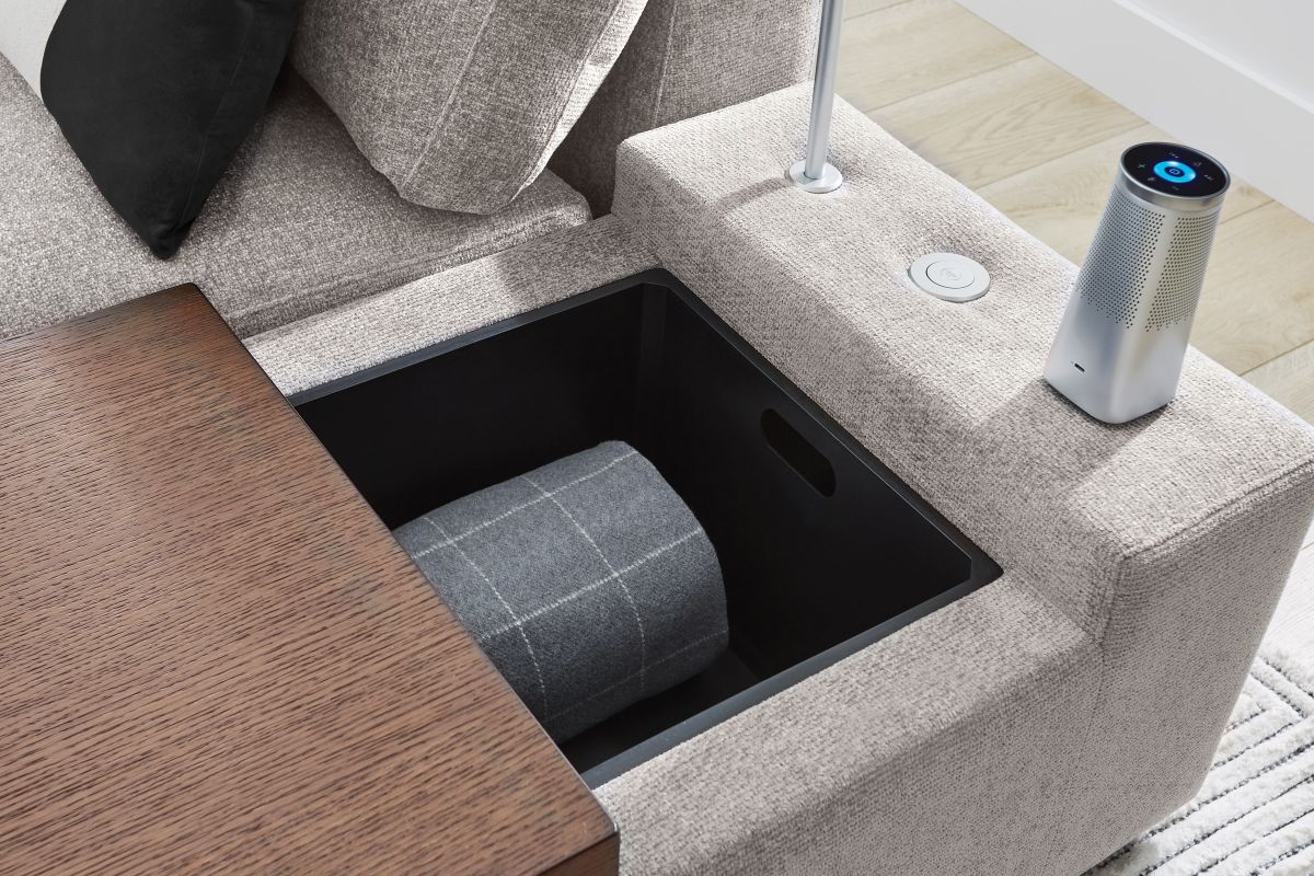 ModularThree Grey 5-Piece Theater Sectional with 2 Media Consoles 13