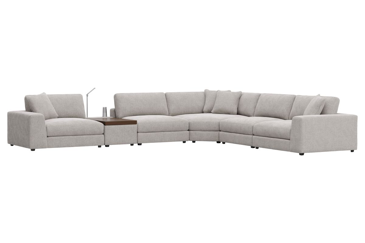 ModularThree Grey 6-Piece Sectional with Media Console 3