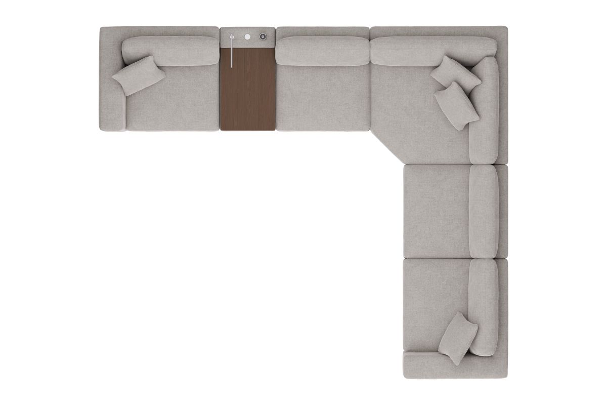 ModularThree Grey 6-Piece Sectional with Media Console 7