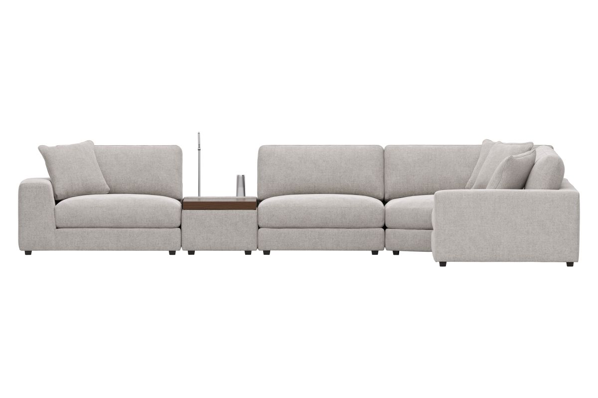 ModularThree Grey 6-Piece Sectional with Media Console 4