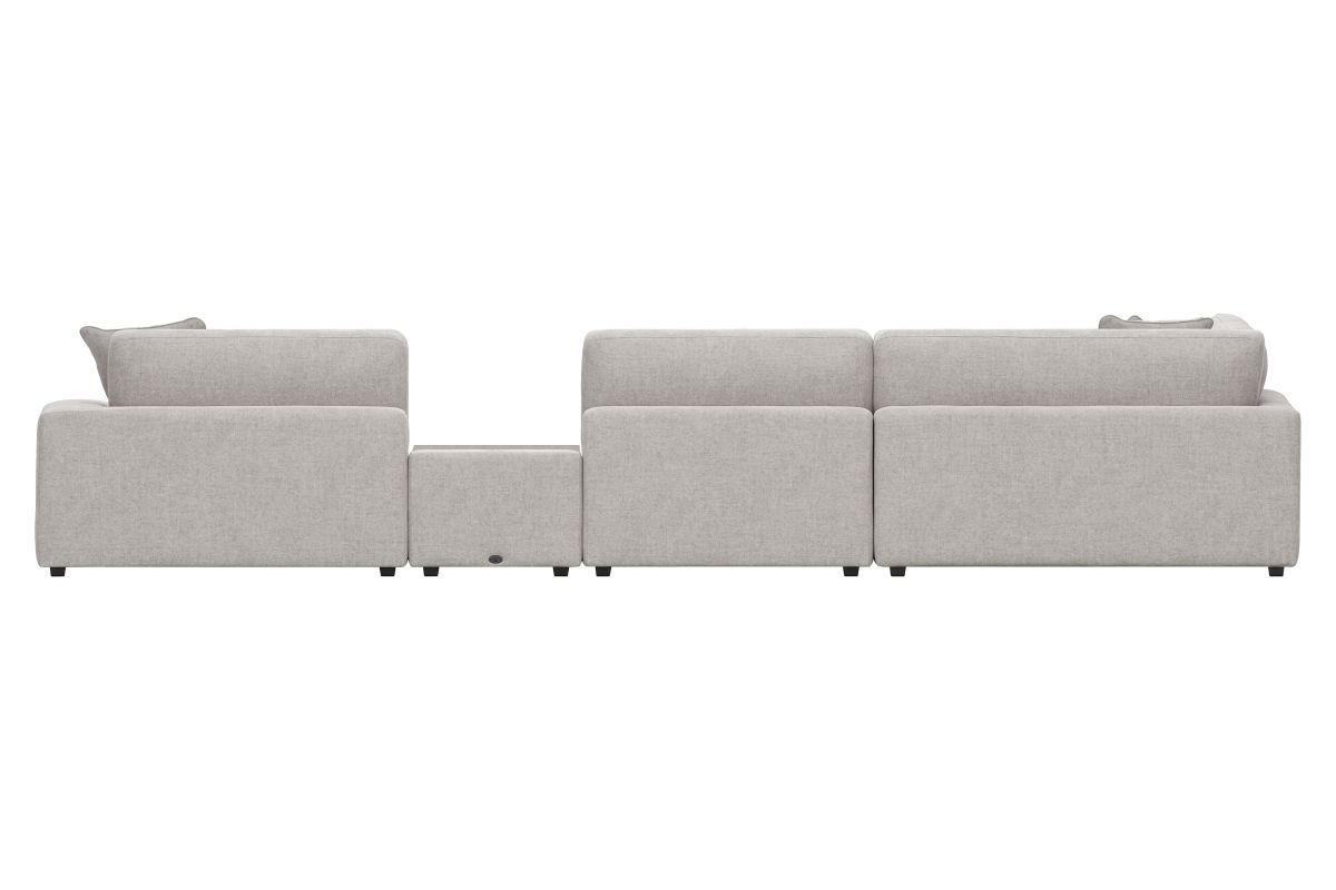 ModularThree Grey 6-Piece Sectional with Right Arm Facing Chair + 2 Media Consoles 6