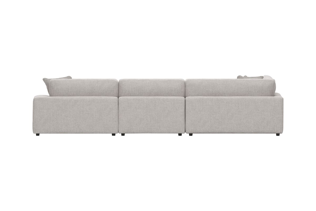 ModularThree Grey 5-Piece Sectional with Right Arm Facing Chair + Bump Ottoman 6