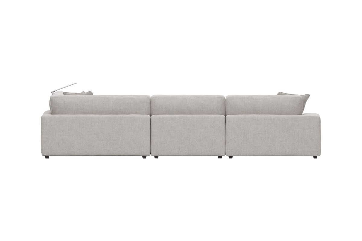 ModularThree Grey 5-Piece Sectional with Left Arm Facing Chair + Media Console 7