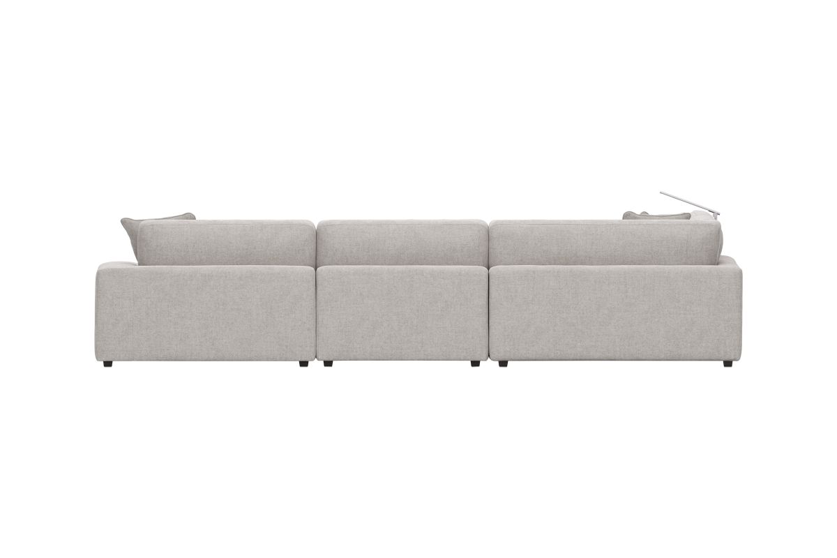 ModularThree Grey 5-Piece Sectional with Right Arm Facing Chair + Media Console 7