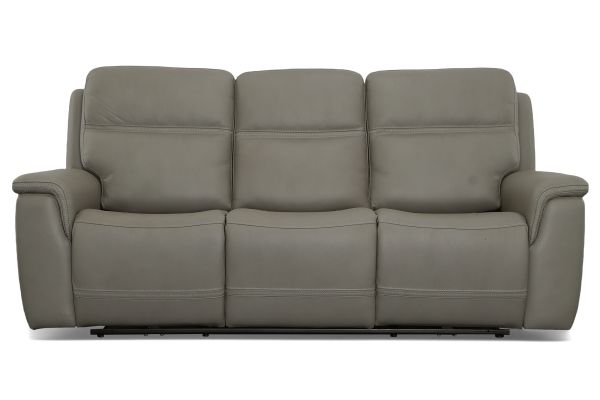 Stephen Grey Leather Triple Power Reclining Sofa