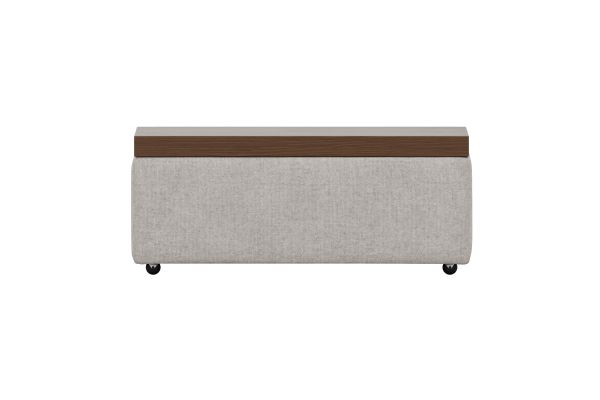 ModularThree Chestnut Wood Top Grey Cocktail Ottoman
