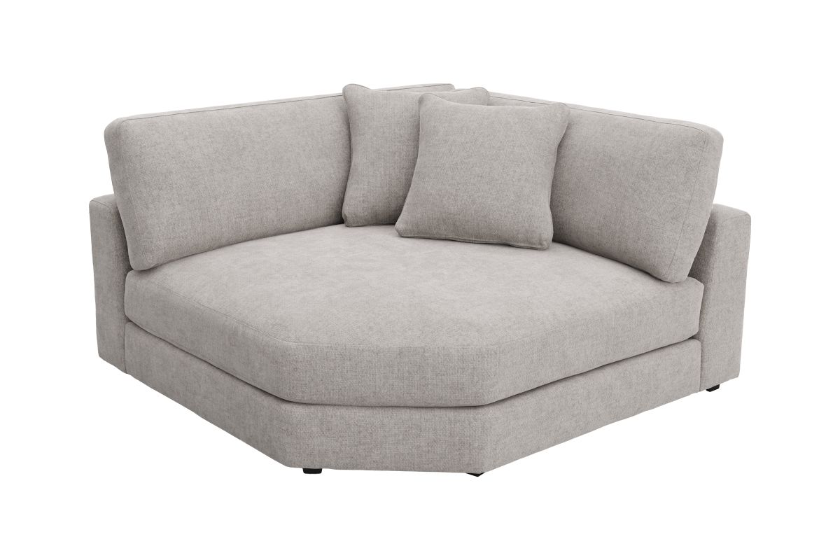 ModularThree Grey 5-Piece Sectional with Left Arm Facing Chair + Bump Ottoman 12