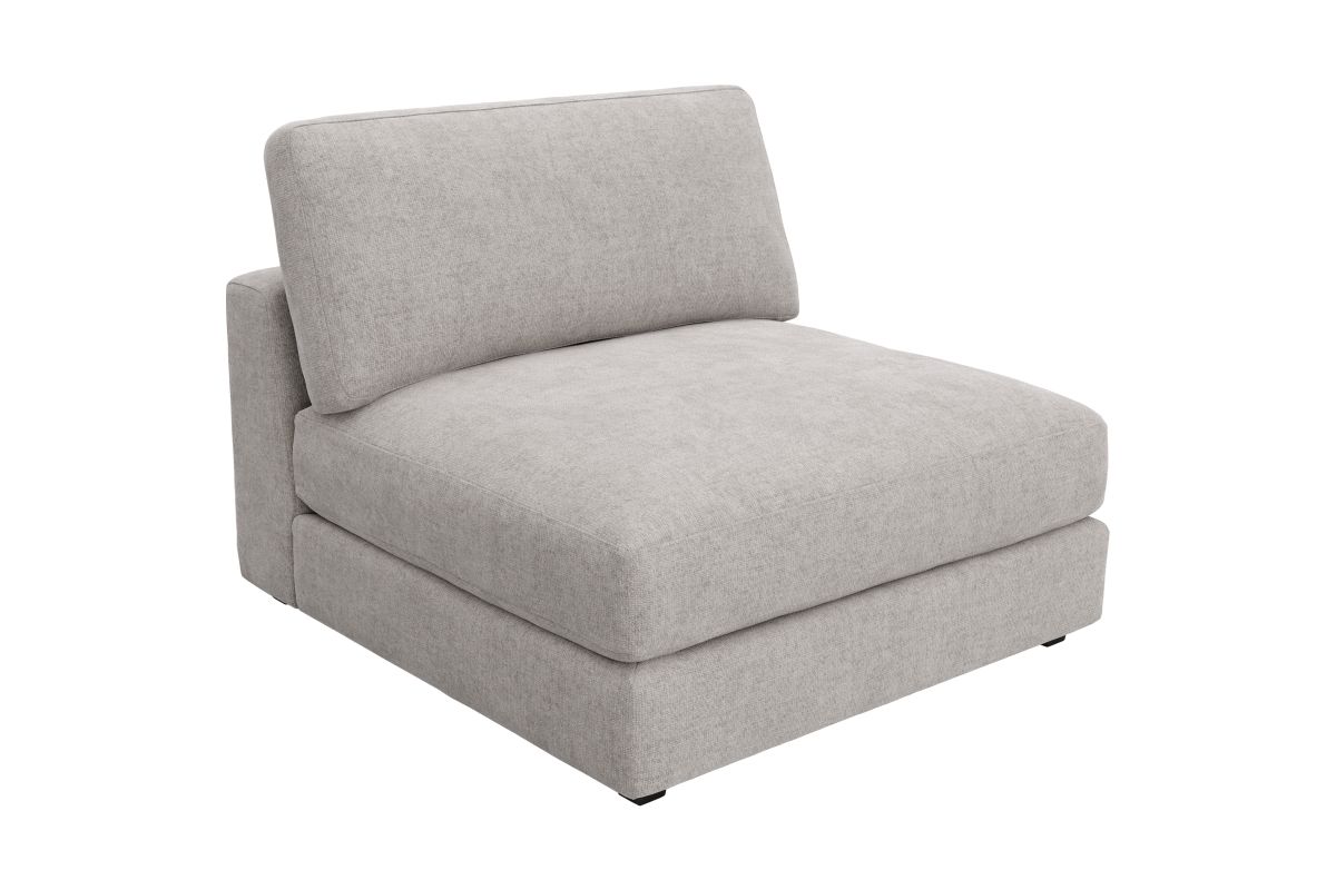 ModularThree Grey 5-Piece Sectional with Right Arm Facing Chair + Media Console 19