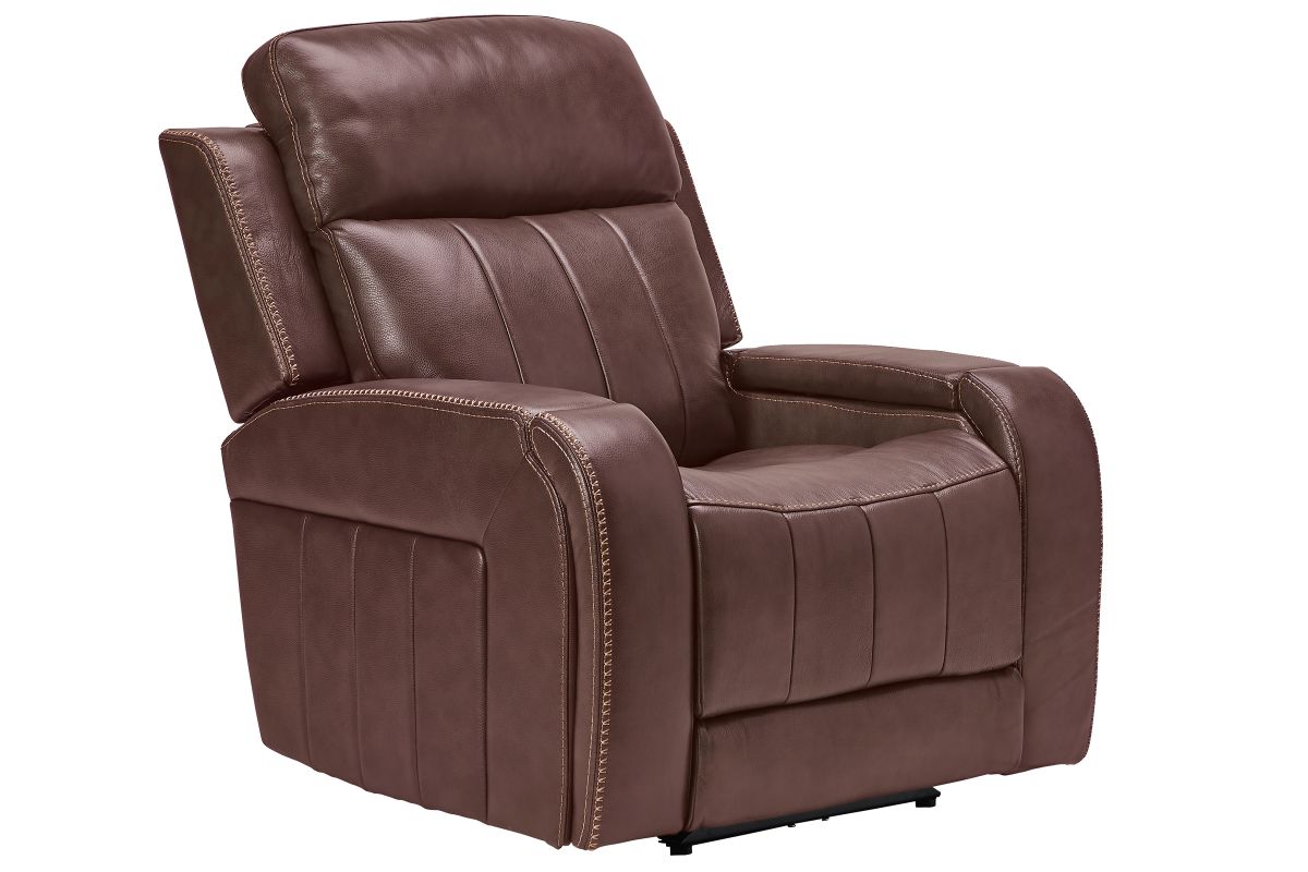 Maverick Brown Audio Triple Power Leather Recliner 6