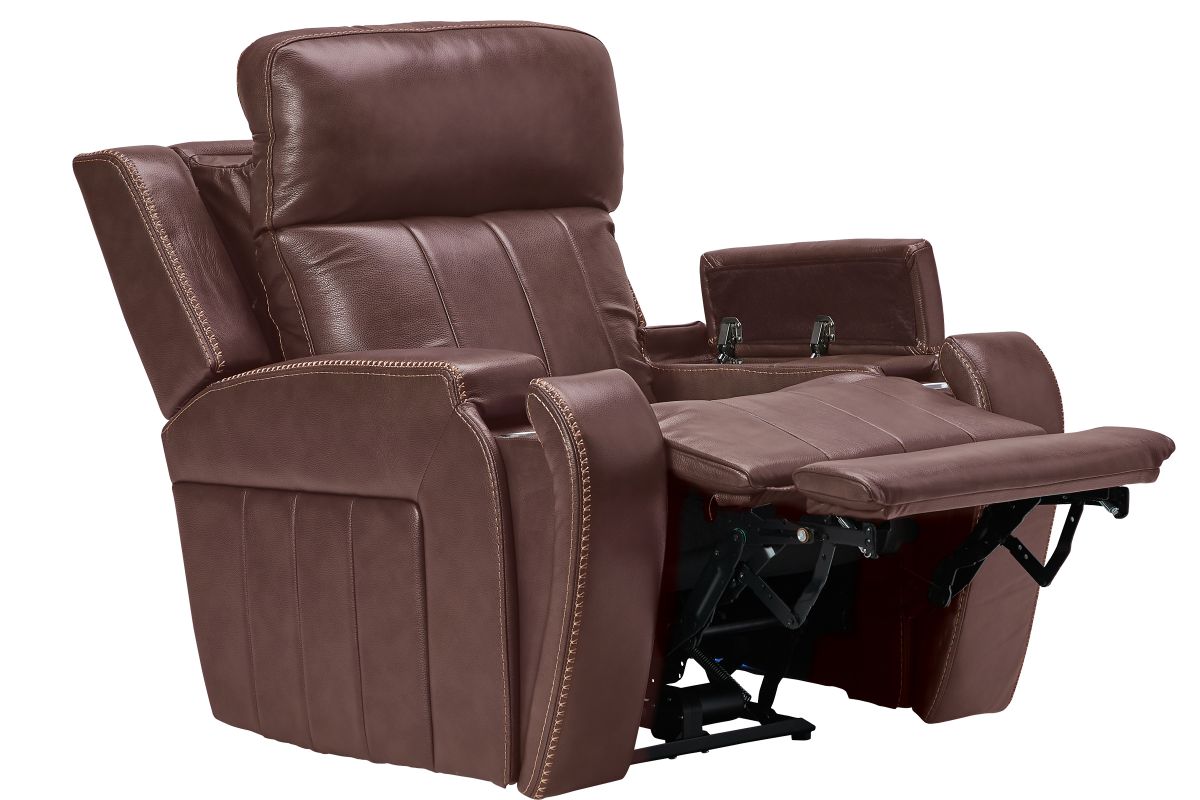 Maverick Brown Audio Triple Power Leather Recliner 3