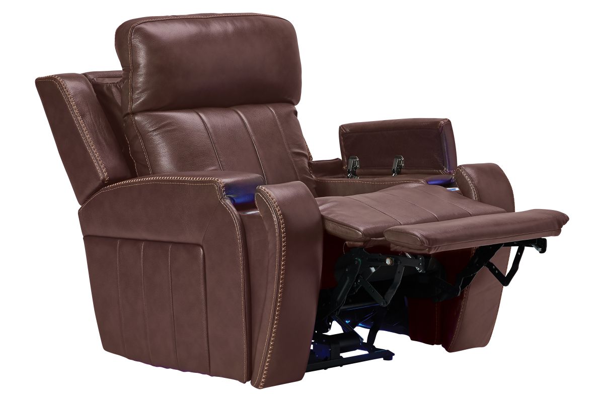 Maverick Brown Audio Triple Power Leather Recliner 2
