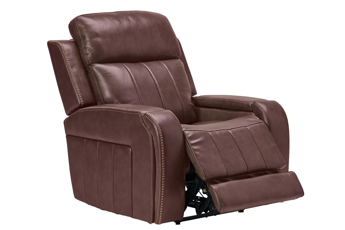 Maverick Brown Audio Triple Power Leather Recliner 4