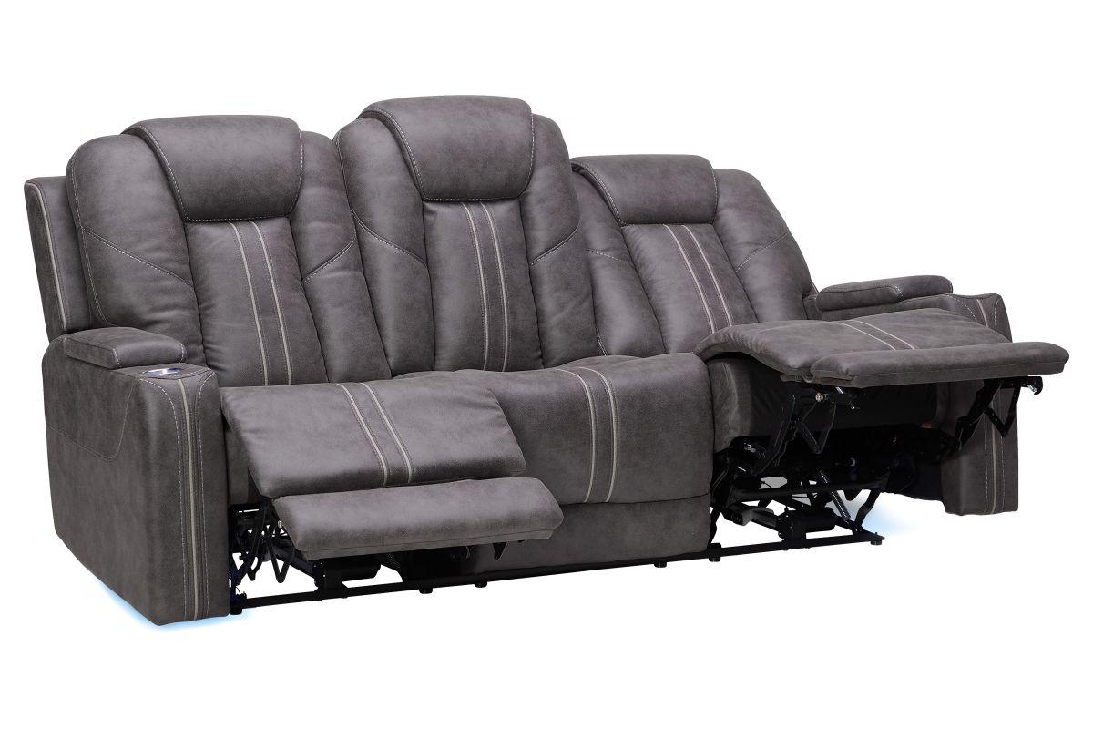 Maverick2 Grey Audio Triple Power Reclining Sofa 3