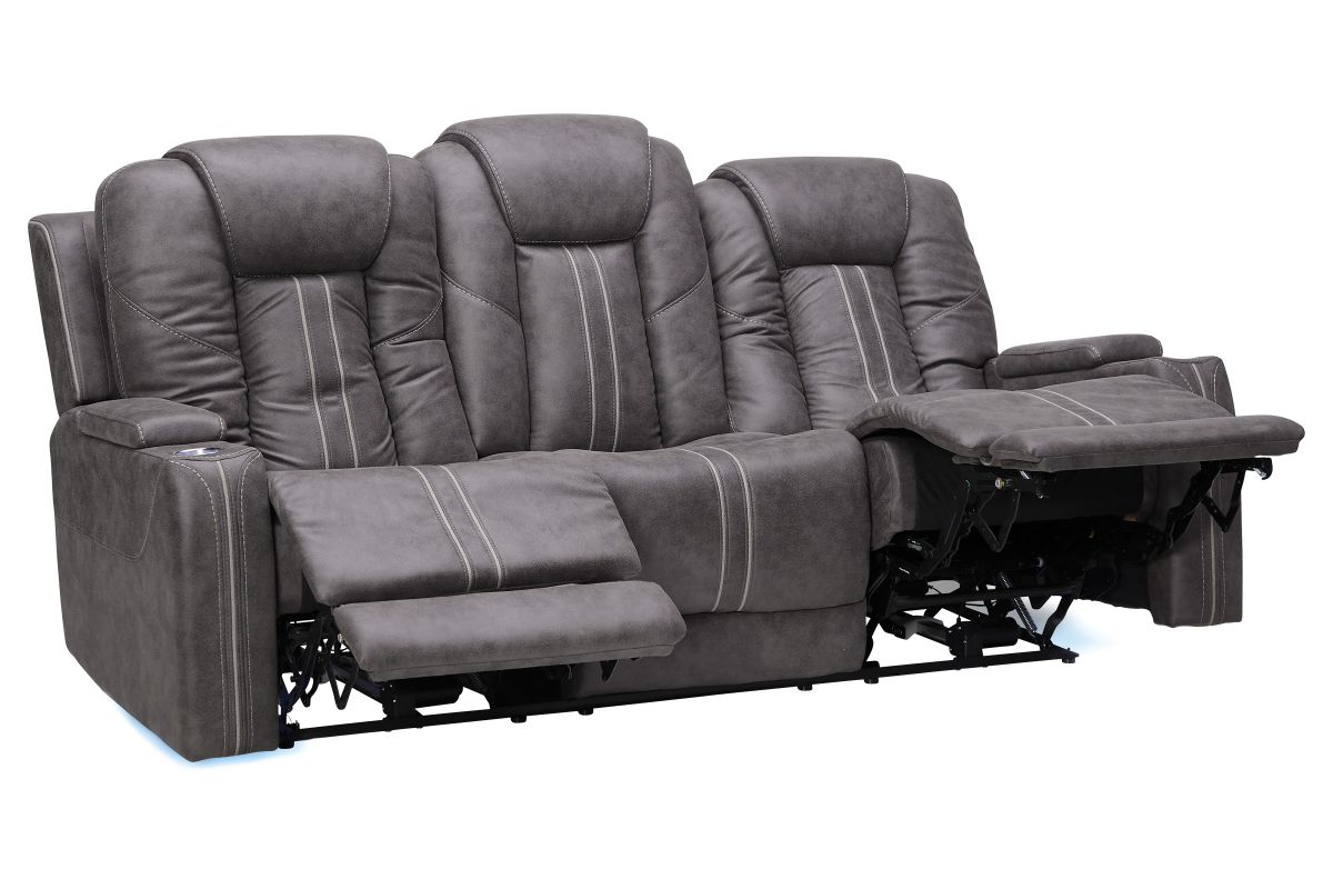 Maverick2 Grey Audio Triple Power Reclining Sofa 4