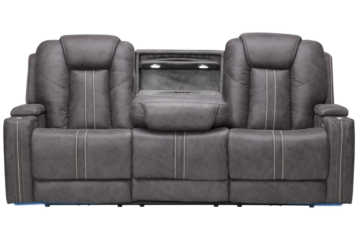 Maverick2 Grey Audio Triple Power Reclining Sofa 6