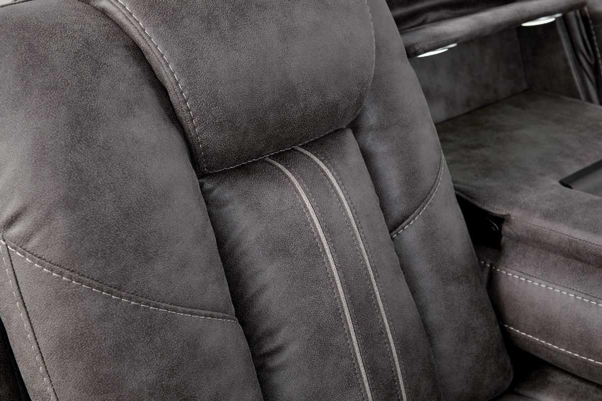 Maverick2 Grey Audio Triple Power Reclining Console Loveseat 8