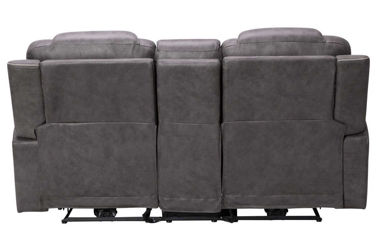 Maverick2 Grey Audio Triple Power Reclining Console Loveseat 7