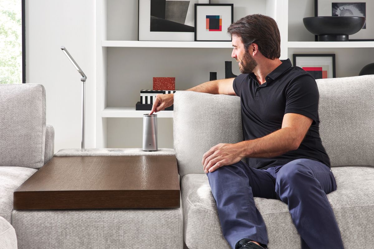 ModularThree Grey 5-Piece Sectional with Right Arm Facing Chair + Media Console 11