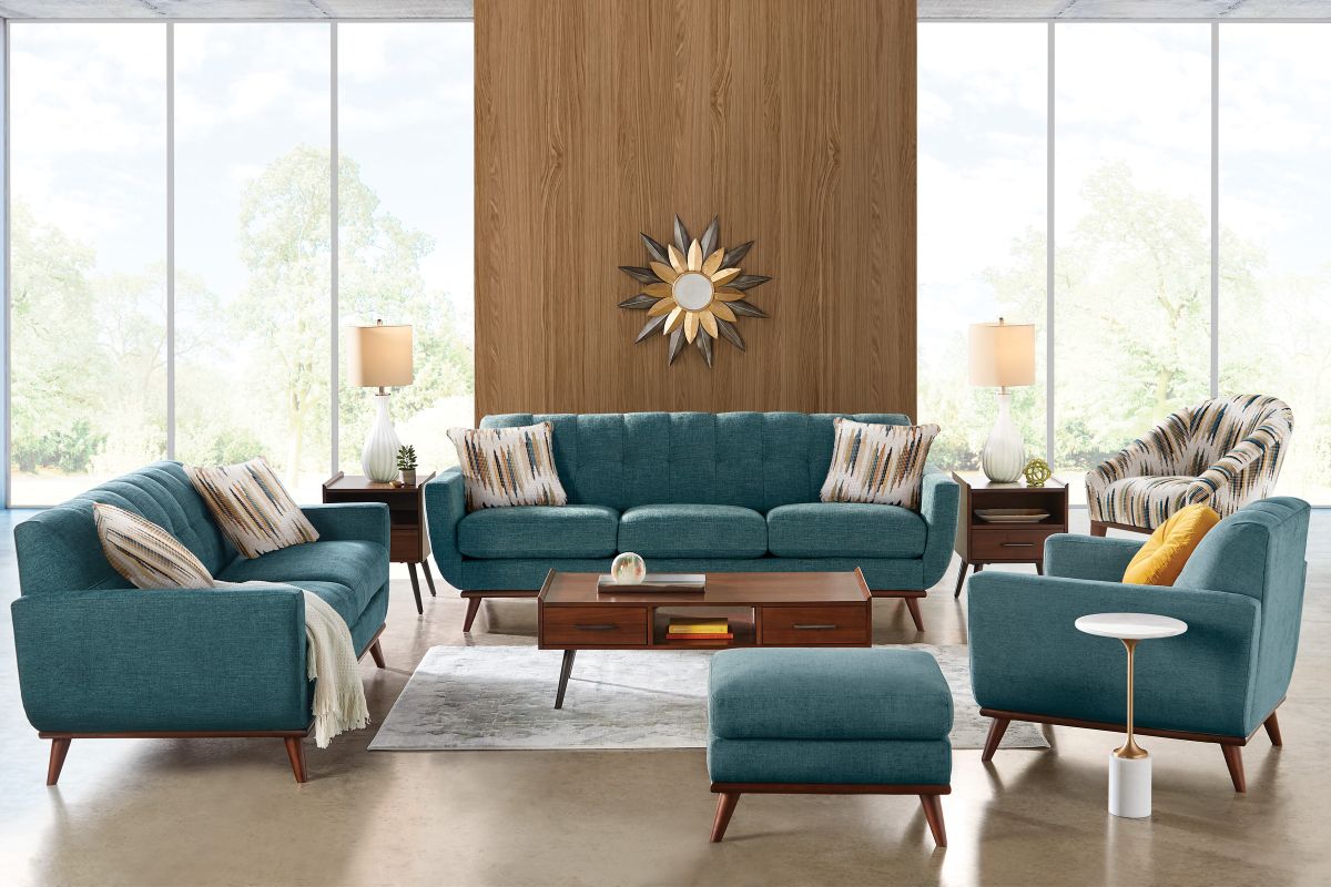 Elliot Teal Ottoman 2