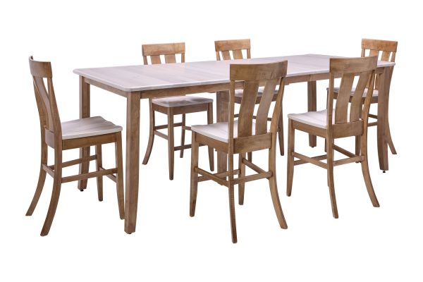 Harvest Quartz Extendable Counter Table + 6 Counter Stools by Daniel's Amish 