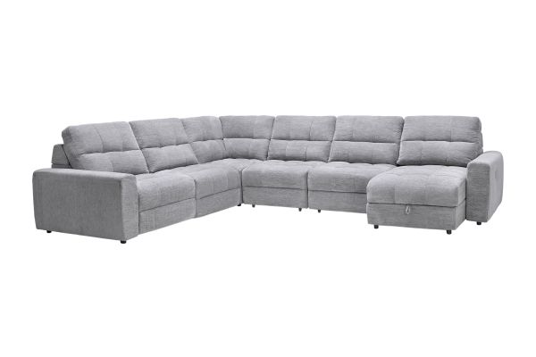 Phoenix 6-Piece Power Reclining Sectional with Right Arm Facing Chaise + 1 Armless Slider
