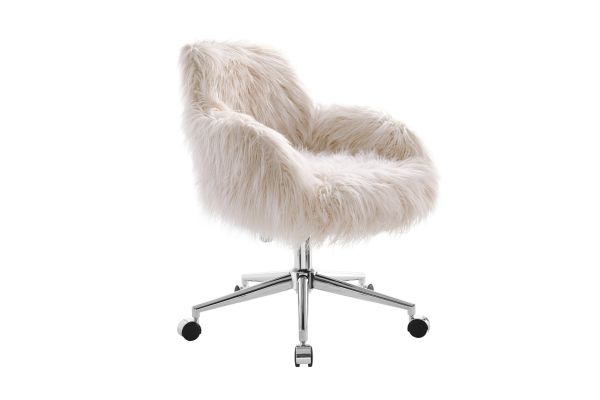 Dawson Pnk Faux Fur Barrel Office Chair
