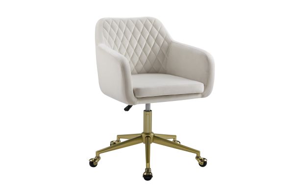 Vance Off White Quilted Office Chair