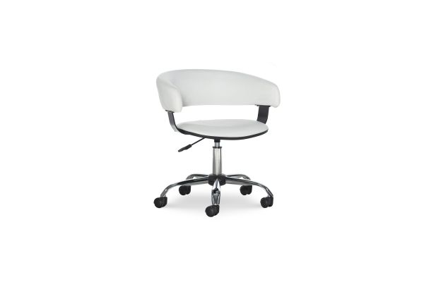 Devan White Pu Barrel Abs Office Chair